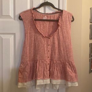 NWOT Pilcro, Red Peplum Tank Top - Size Medium